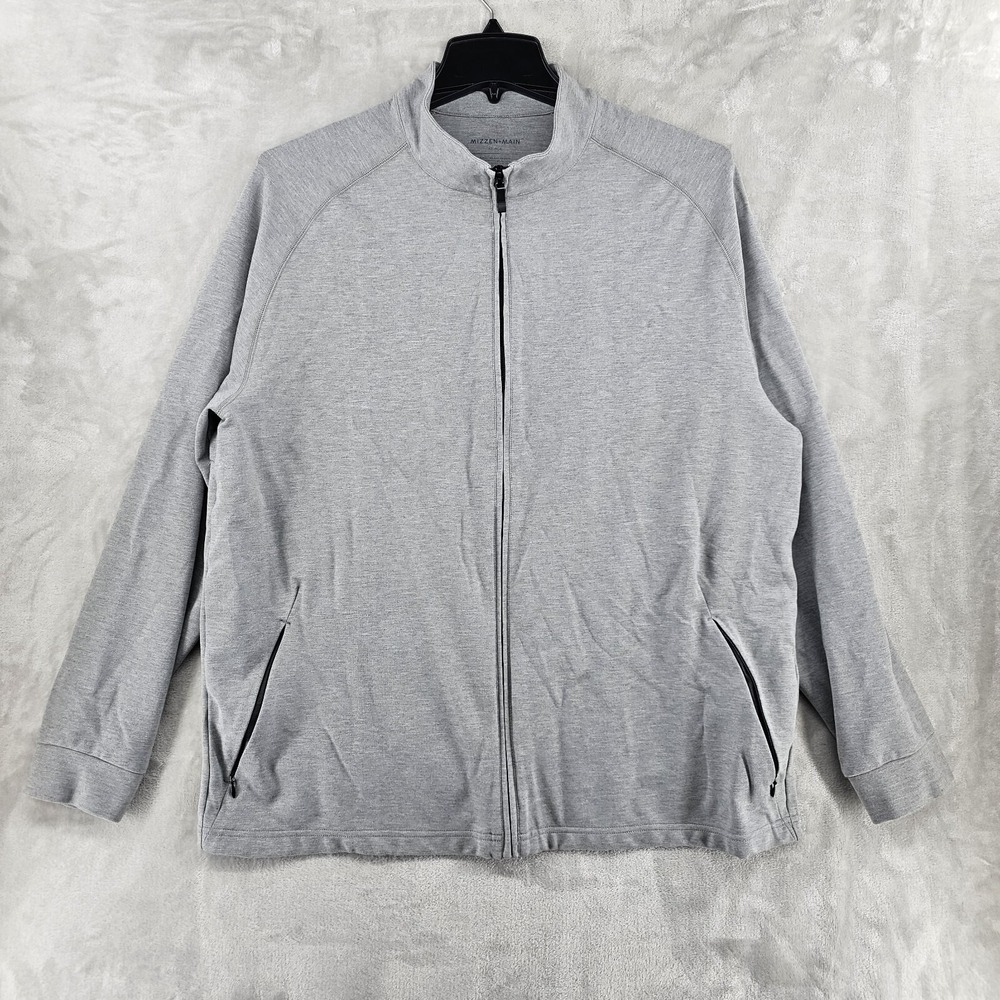 Mizzen+Main Men's Heather Gray Full-Zip Performance Jacket